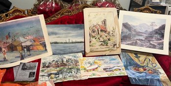 7- Unframed Art/posters: Grace Huntley, Percy, Marquet, And More