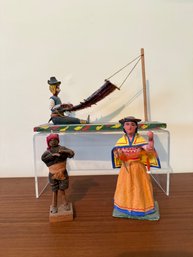 Vintage Peruvian Folk Art Dolls, Depicting Traditional Andean Life