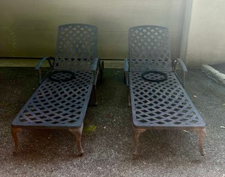 2-Tivoli Aged Bronze Cast Aluminum Chaise Lounge (1)