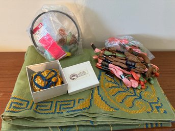 Indian Pueblo Cultural Center Yarn And Green Embroidered Cloth