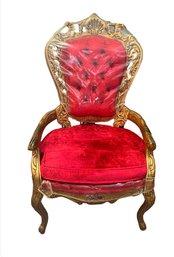 Hollywood Regency Red Velvet Ladies Chair