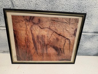 Framed Print Reproduction Of A Prehistoric Woolly Mammoth Cave Painting