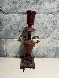 Antique French Urn Table Lamp Base With Bronze Handles