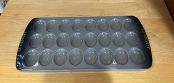 Le Creuset Stoneware Deviled Egg Platter With 24 Indentations.