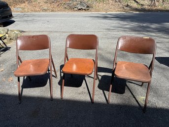 3 Metal Folding Chairs