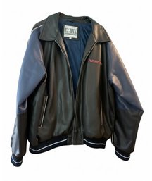 Vintage G-III New York Rangers Leather And Fabric Bomber Jacket.