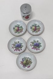 Royal Worcester Jam Jar And Made In Israel Fruit Small Plates