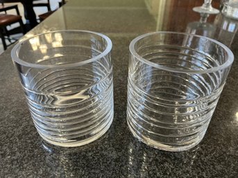 2 Vases With A Swirl Design