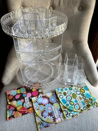 Makeup Organizer,  6-slot Clear Acrylic Makeup Organizer And Happy Sack