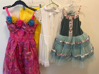 3 Dance / Skate Outfits, With Yellow Puff Skirt (S/m)