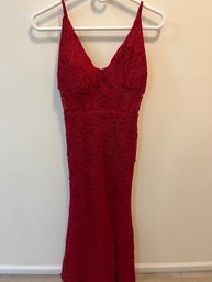 Red Lacey Gown, Morgan & Co, Size 3