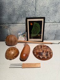 Haku Maki Poem 70-69 Color Woodcut Silkscreen Embossed Print, Carved Gourds, Hand Crafted Instruments & More