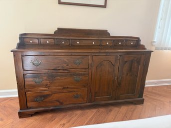 Rustic Wooden Dresser With Three Large Drawers