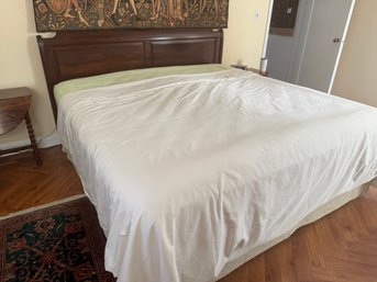Stickley King Size Wood Bed Frame With Metal Legs: Mattress NOT Included