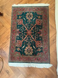 Hand-knotted Wool Oriental Rug With Floral Medallion And Border