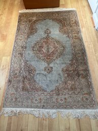 Vintage Persian-style Hand-knotted Wool Area Rug.