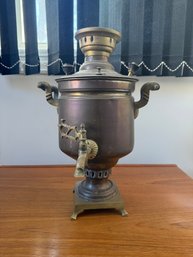 Antique Russian Brass Or Copper Samovar For Heating Water