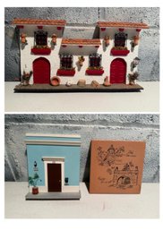 Handcrafted Miniature House Diorama Mediterranean Architectural Features, Decorative Casita & San Juan Trivet