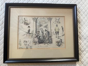 Satirical Print By George Cruikshank Titled 'The Pillars Of A Gin Shop.'