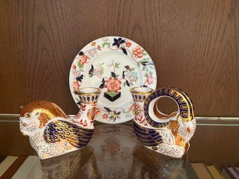 Royal China Candle Holders And Osborne China Plate