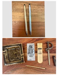 Ashtray, Paperweight Sword From Walt Disney World, Book Mark, Cross Gold Filled Pen, And More
