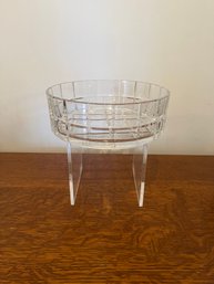 Studio Nova Cut Crystal Bowl On A Clear Acrylic Stand