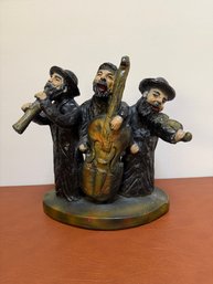 Folk Art Ceramic Sculpture Of A Klezmer Band Playing Instruments