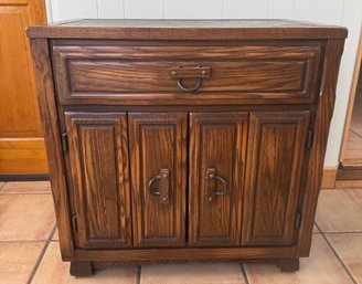 Vintage Oak Cabinet With A Drawer And Two Doors