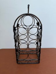 Vintage Decorative Metal Wine Rack With Leaf Motifs # 1