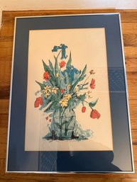 This Is A Limited Edition Lithograph Of A Floral Arrangement By Jennifer Bennington