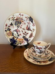 Coalport 'Hong Kong' Pattern Bone China Teacup, Saucer, And Dinner Plate