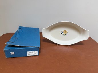ASTA Porcelain Au Gratin Dish With A Dutch Floral Pattern.