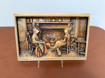 Ivorex Bas-relief Plaque By Arthur Osborne Titled 'A Friendly Call.'