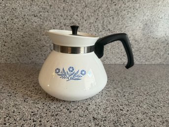 Vintage Corning Ware Teapot Featuring The Blue Cornflower Pattern