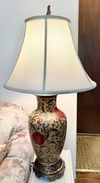 Decorative Ceramic Ginger Jar Table Lamp With Floral Motifs