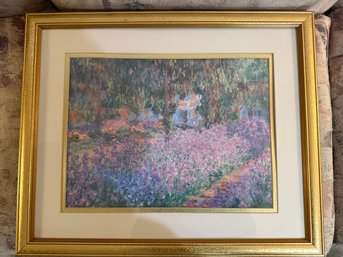 Framed Reproduction Print In The Style Of Claude Monet's Giverny Garden