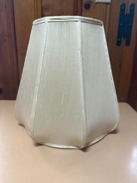 Hexagonal, Pleated Fabric Lampshade With A Textured Off-white Finish