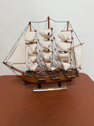 A Detailed Wooden Model Of The Historic British Ship HMS Victory