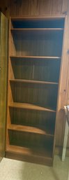 Tall Danish Modern Teak Bookcase With Adjustable Shelves