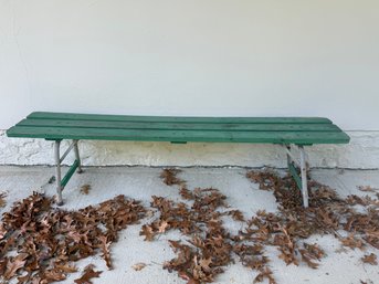 Wood And Metal Long Bench