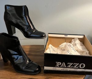 Pazzo Shiny Leather Front Zip Short Boots 8.5