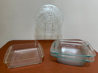 Cake/cheese Platter, Pyrex Clear Glass Casserole Dishes