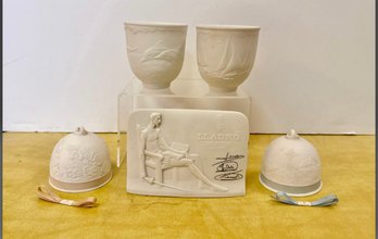 Lladro Collectors Society Don Quixote Porcelain Relief Plaque,votive Holder Cups With Nautical Themes &