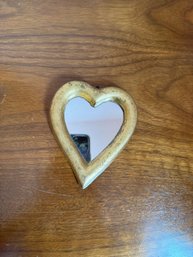 Vintage Italian Florentine Gilded Heart-shaped Decorative Mirror
