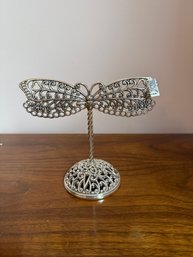 Silver-toned Brighton Metal Dragonfly Jewelry Display Stand