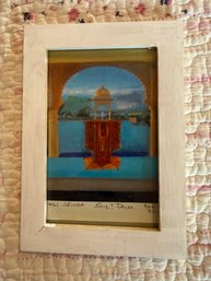 Contemporary Painting Of An Indian Architectural Scene With A Dedication