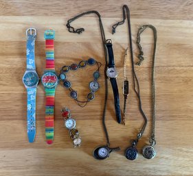 Vintage Timex Quartz Watch Moon Phase:date Complication, 1980s Gold-tone Seiko Mechanical Watch And More