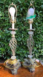 2 Twist Lamps, No Shades