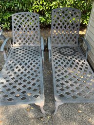 2 Tivoli Aged Bronze Cast Aluminum Chaise Lounge (2)