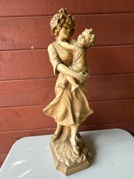 Mother And Child Plaster Statue